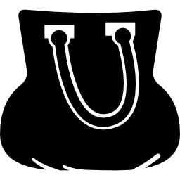 vista laterale della borsetta nera femminile icona