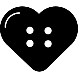 bottone a forma di cuore per vestiti icona