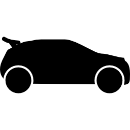 vista lateral del coche forma negra icono