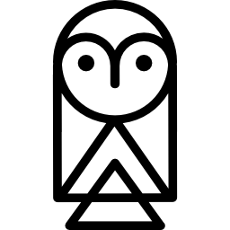 Owl cartoon outline icon