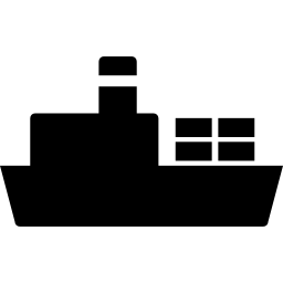 Ship with cargo silhouette icon