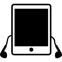 ipad-tablet met koptelefoon icoon