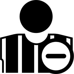 Football referee with minus sign icon