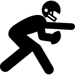 Rugby player in position icon