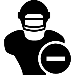 ヘルメットとマイナス記号を持つラグビー選手 icon