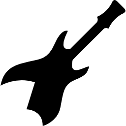 siluetta nera dello strumento musicale della chitarra elettrica icona