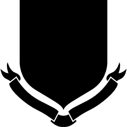 forma de escudo com fita Ícone