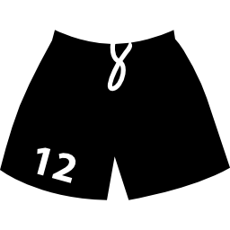 shorts de fútbol con el número 12 icono