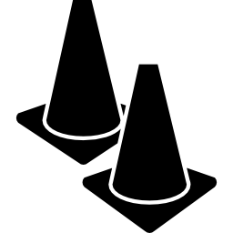 Couple of football cones icon