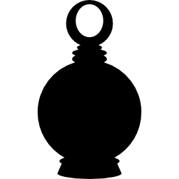 Parfum bottle of rounded shape icon