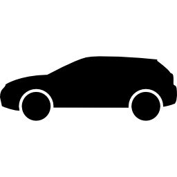 auto in zwart zijaanzicht icoon