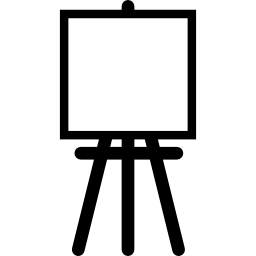 cavalete de pintor com tela quadrada Ícone
