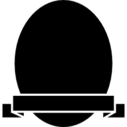 schild van ovale vorm met een spandoek icoon