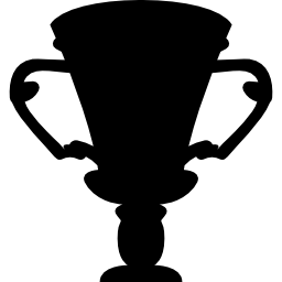 coupe de football trophée forme noire Icône