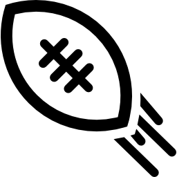 Rugby ball in movement icon