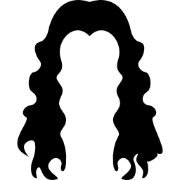 kobiece ciemne długie włosy ikona