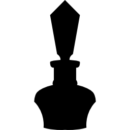 parfum kleine flasche der eleganten form schwarze silhouette icon