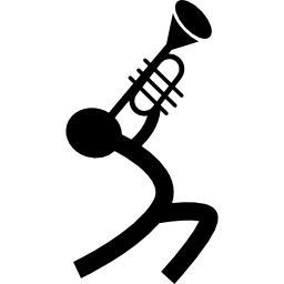 musicista che suona una tromba icona