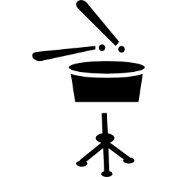 tambor com paus e tripé Ícone