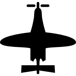 avión de vista superior de tamaño pequeño icono