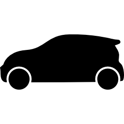 Car black case over wheels icon
