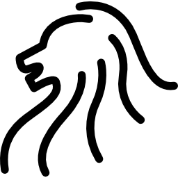Lion head side view outline icon