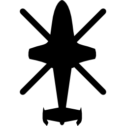 vista dall'alto di forma nera dell'elicottero icona