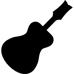Traditional guitar black silhouette shape icon