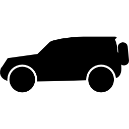 bestelwagen, wagon of wagon, zijaanzicht silhouet icoon