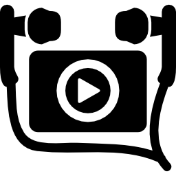 Прослушивание музыкального видеоклипа с ушной раковиной иконка