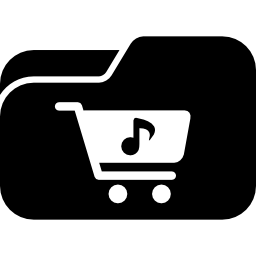 carpeta de música del carrito de compras icono