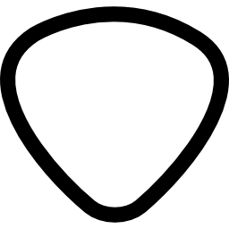 Triangular utensil shape to play guitar strings icon