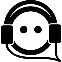 Person face listening music with auriculars icon