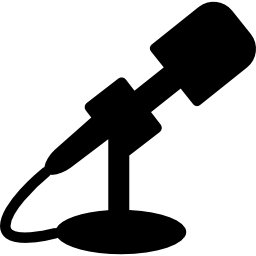 czarna sylwetka z boku mikrofonu ikona