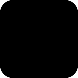 pulsante di arresto quadrato arrotondato nero icona