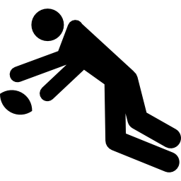 jugador de rugby persiguiendo pelota icono