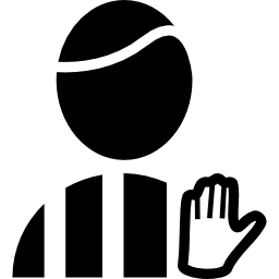 Football referee with hand signal icon