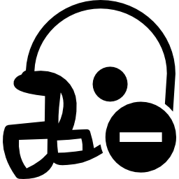 Rugby helmet with minus sign icon