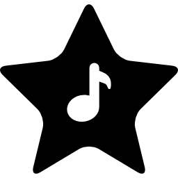 forma de estrella con nota musical icono
