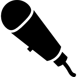 silueta de micrófono con cable icono