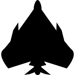 silueta de vista inferior de avión de combate icono