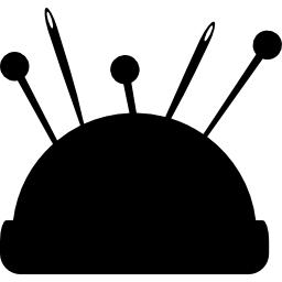 Pin cushion with several pins icon