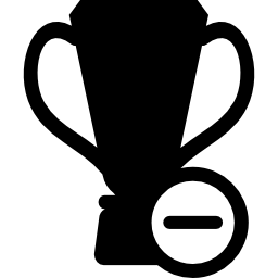 Football trophy with minus sign icon