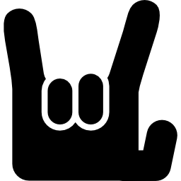 roccia sul gesto della mano icona