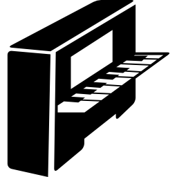 vista laterale del pianoforte icona