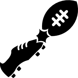 Rugby shoes kicking ball icon