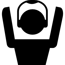 Disc jockey with headphones cartoon variant icon
