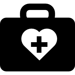 Medicine kit with first aid symbol icon