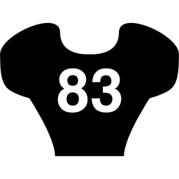 rugbyshirt met nummer 83 icoon