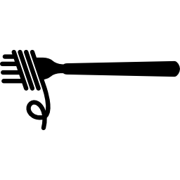 Fork with swirled pasta icon